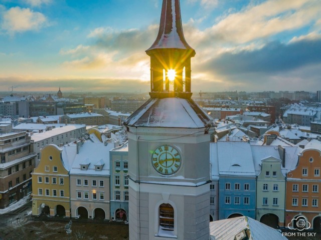 Zachwycające zdjęcia zimy w Gliwicach robione z drona.