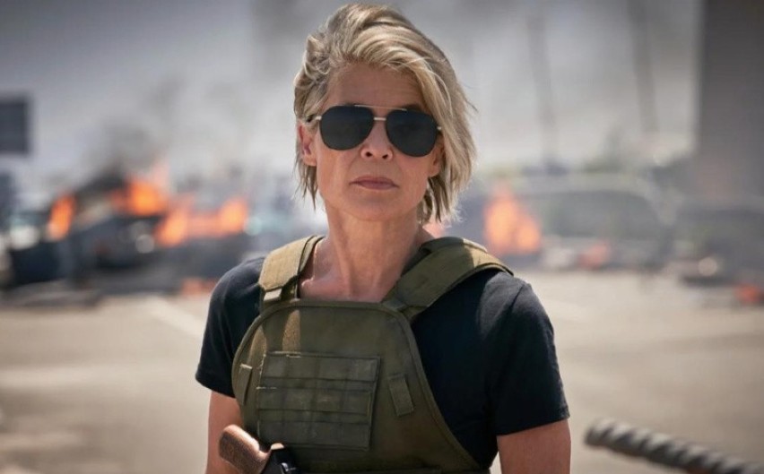 Linda Hamilton jako Sarah Connor w filmie "Terminator:...
