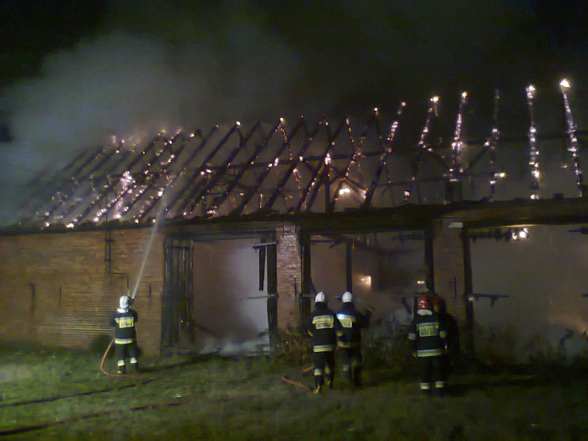 Pożar stodoły w Białośliwiu