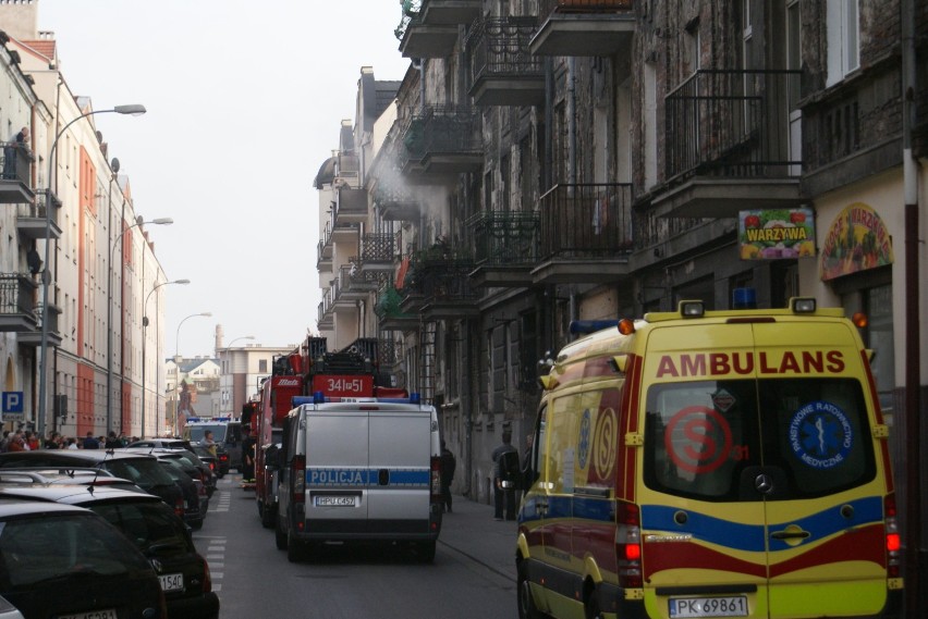Pożar przy ulicy Pułaskiego w Kaliszu