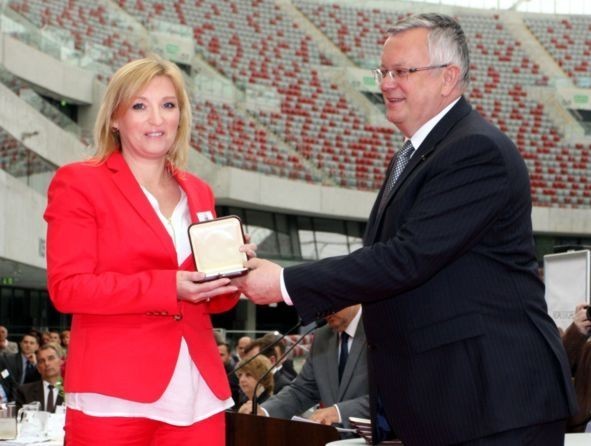 Złoty Medal Europejski odebrała Agnieszka Meler, dyrektor organizacyjny Trans Polonia S.A.