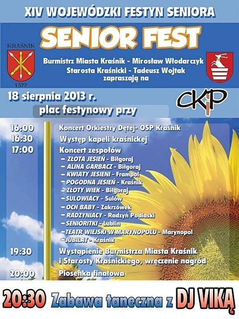 Senior Fest w Kraśniku rozpocznie się o godz. 16.00.