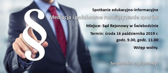 W sądzie w Świebodzinie bezpłatne spotkanie z mediatorem sądowym