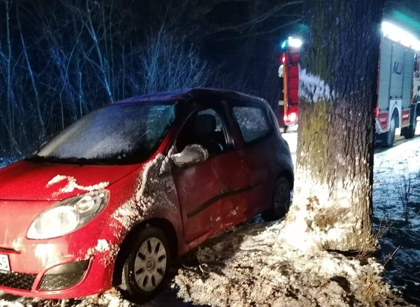 Gmina Stara Dąbrowa. Samochód uderzył w drzewo, młoda kierująca zabrana do szpitala