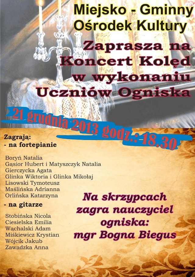 MGOKiS zaprasza na koncert w Szczekocinach.