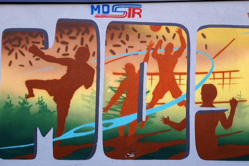 Mural na hostelu MOSiR w Jaśle.