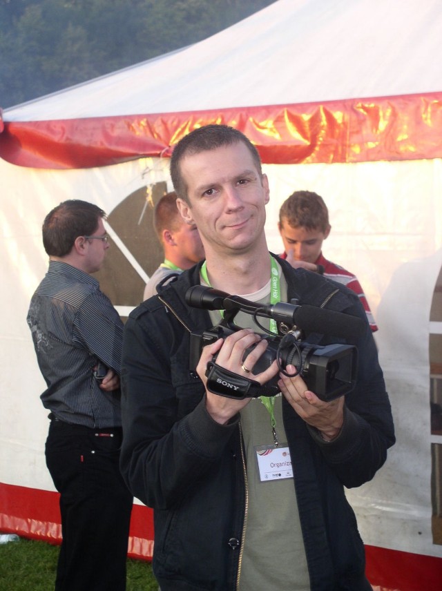 Marcin Balcerek, który filmował cały trzydniowy festiwal dla Urzędu Miasta w Sieradzu.