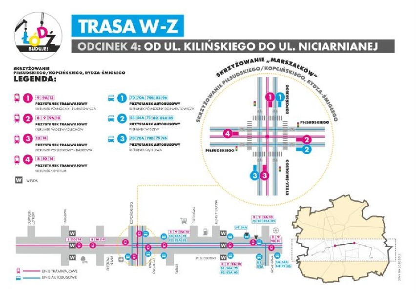Oddanie do ruchu Trasy W-Z. Zmiany w organizacji MPK Łódź [MAPA]