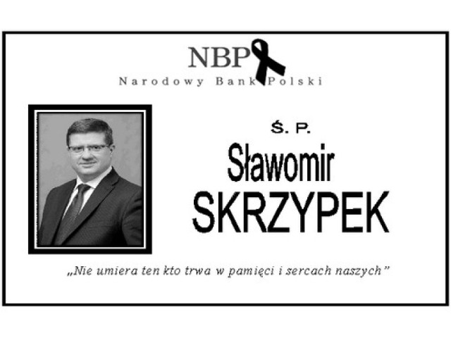 Prezes NBP zginął 10.04.2010 w katastrofie lotniczej samolotu dlegacji polskich przedstwicieli władz RP na uroczystości katyńskie