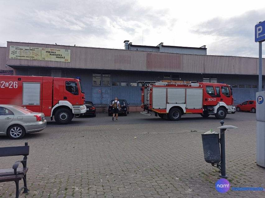Alarm pożarowy na Zielonym Rynku we Włocławku
