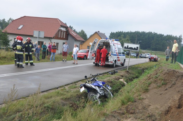 Wypadek motocyklisty w Mezowie