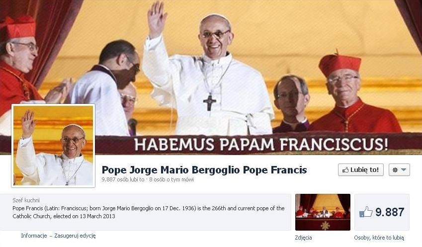 Papież Franciszek zdobywa (nie tylko) fanów na Facebooku [ZDJĘCIA]