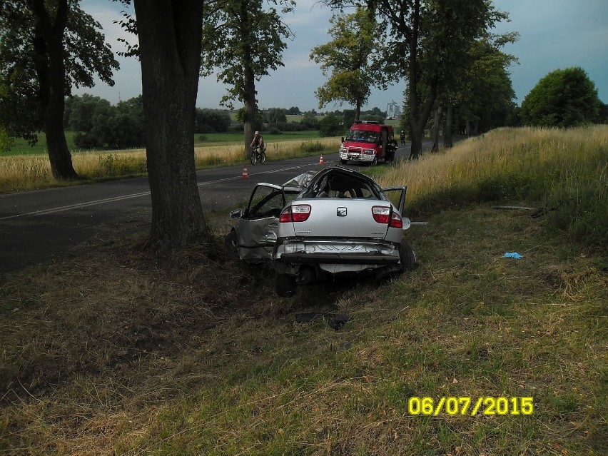 Wypadek między Grudziądzem i Radzyniem. Młody kierowca poniósł śmierć na miejscu [zdjęcia]