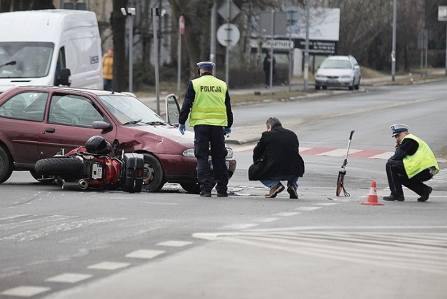 Wypadek na ulicy Złotoryjskiej w Legnicy