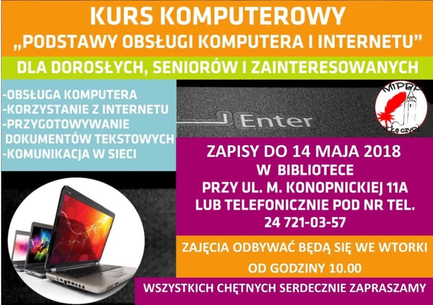 Zapisz się na kurs komputerowy w Miejskiej i Powiatowej Bibliotece Publicznej w Łęczycy