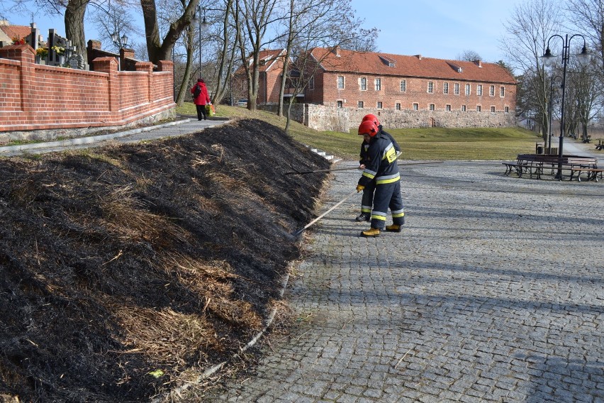 Pożar suchej trawy w Sztumie w roku 2014