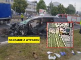 Wypadek na Gdańskiej. Wideo z wypadku: wjechał samochodem w ciężarówkę! [WIDEO] 