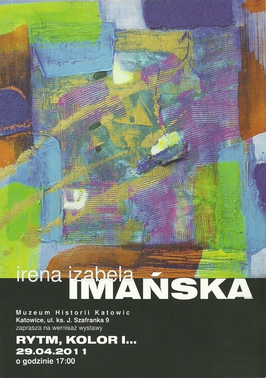 Katowice: Zaproszenie na wystawę Ireny Izabeli Imańskiej
