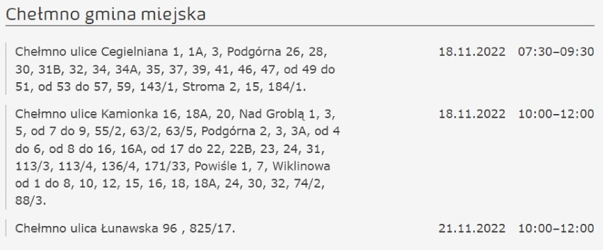 Tu nie będzie prądu w Grudziądzu i regionie. Energa zapowiedziała wyłączenia energii elektrycznej [17.11.2022 - 25.11.2022]