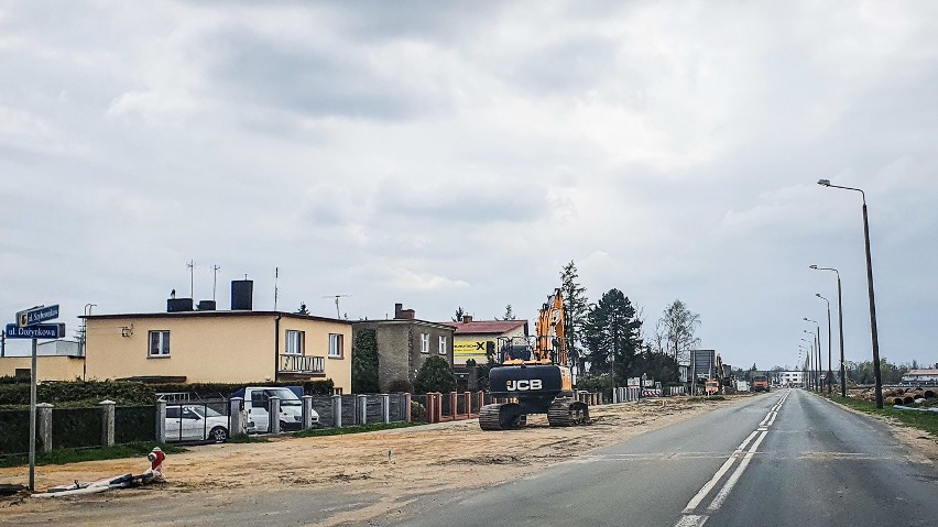 Ulica Szybowników w Lesznie. koniec kwietnia 2021