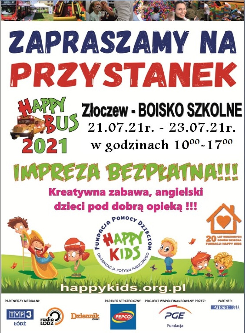 Happy Bus przybył do Złoczewa. Bezpłatne atrakcje dla dzieci przez trzy dni ZDJĘCIA