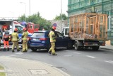 Wypadek w Kostrzynie. Mercedes uderzył w samochód Miejskich Zakładów Komunalnych