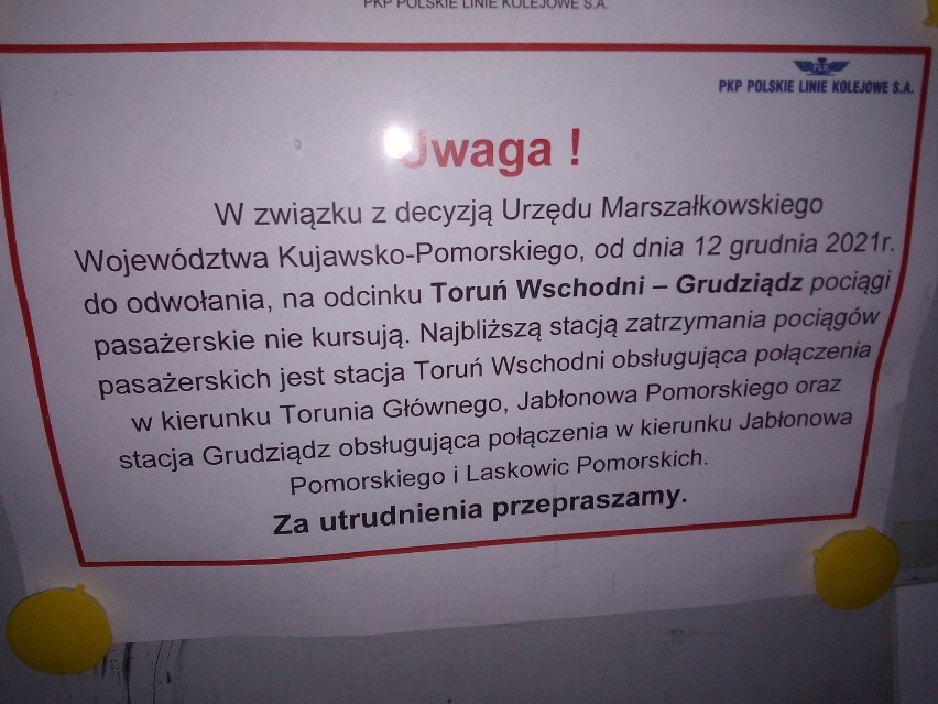 PKP odwołały pociągi Grudziądz-Toruń. - Zostaniemy bez dojazdu! - grzmią pasażerowie. Negocjacje trwają