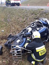 Mielno: pijany motocyklista zakończył jazdę w rowie