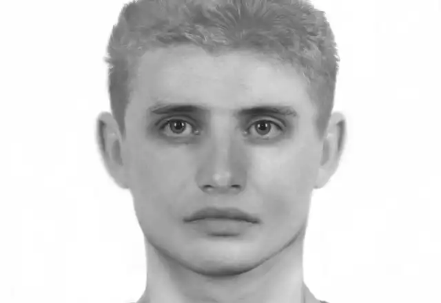 Poszukiwany jest mężczyzna w wieku 25-30 lat, o wzroście około 170 cm, średniej budowy ciała i blond włosach.