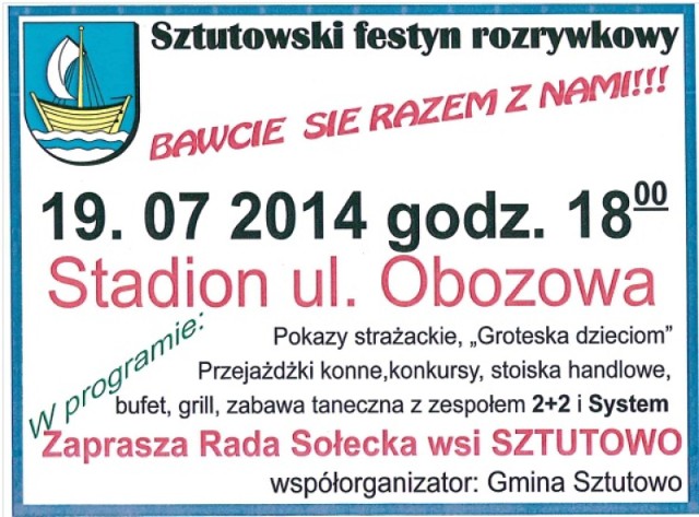 Sztutowo. W sobotę, 19 lipca nadmorska miejscowość zaprasza na festyn.