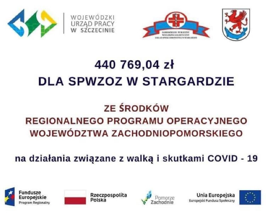 Szpital w Stargardzie dostanie prawie pół miliona złotych na walkę z koronawirusem