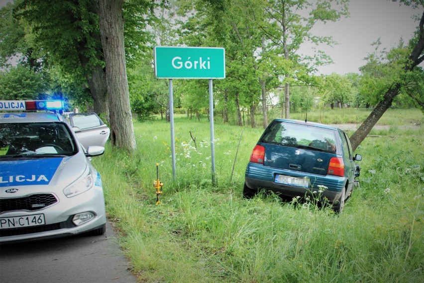 Na drodze w gminie Kołczygłowy kierowca seata uderzył w drzewo i uciekł (zdjęcia)