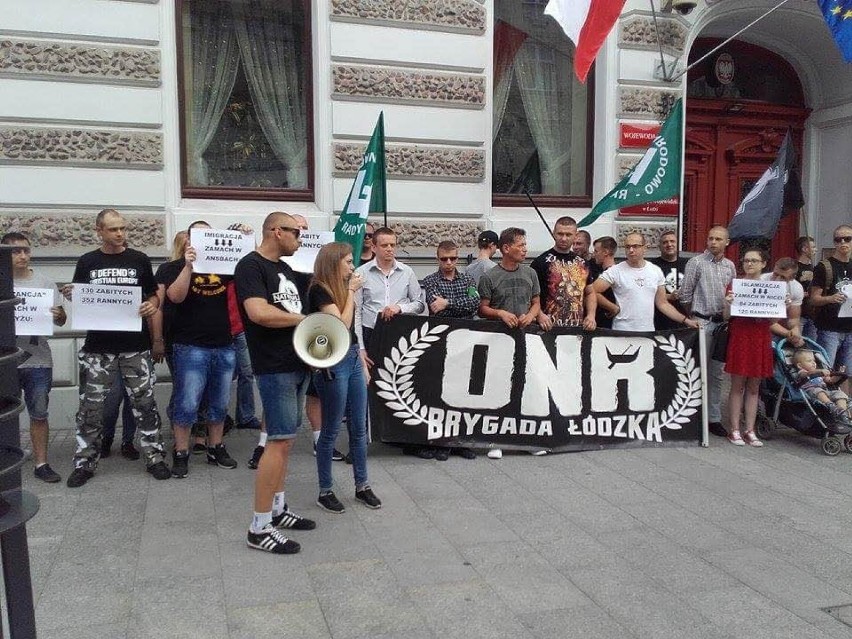 Manifestacja ONR pod Urzędem Miasta Łodzi, 4 sierpnia 2016