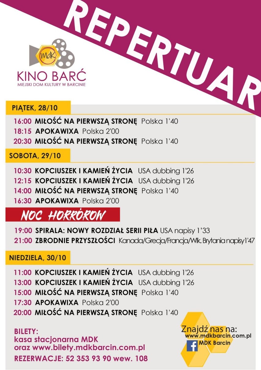 Kino Barć w Miejskim Domu Kultury w Barcinie.