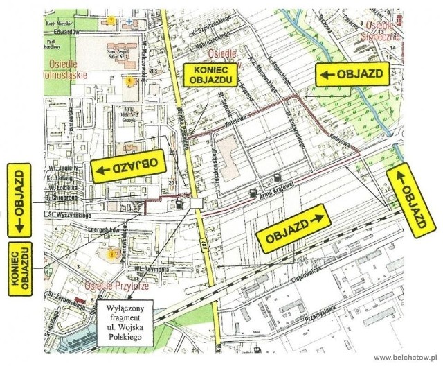 Mapa utrudnień i objazdów