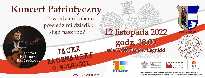 Recital Mateusza Nagórskiego "Jacek Kaczmarski o wolności" w Pątnowie Legnickim