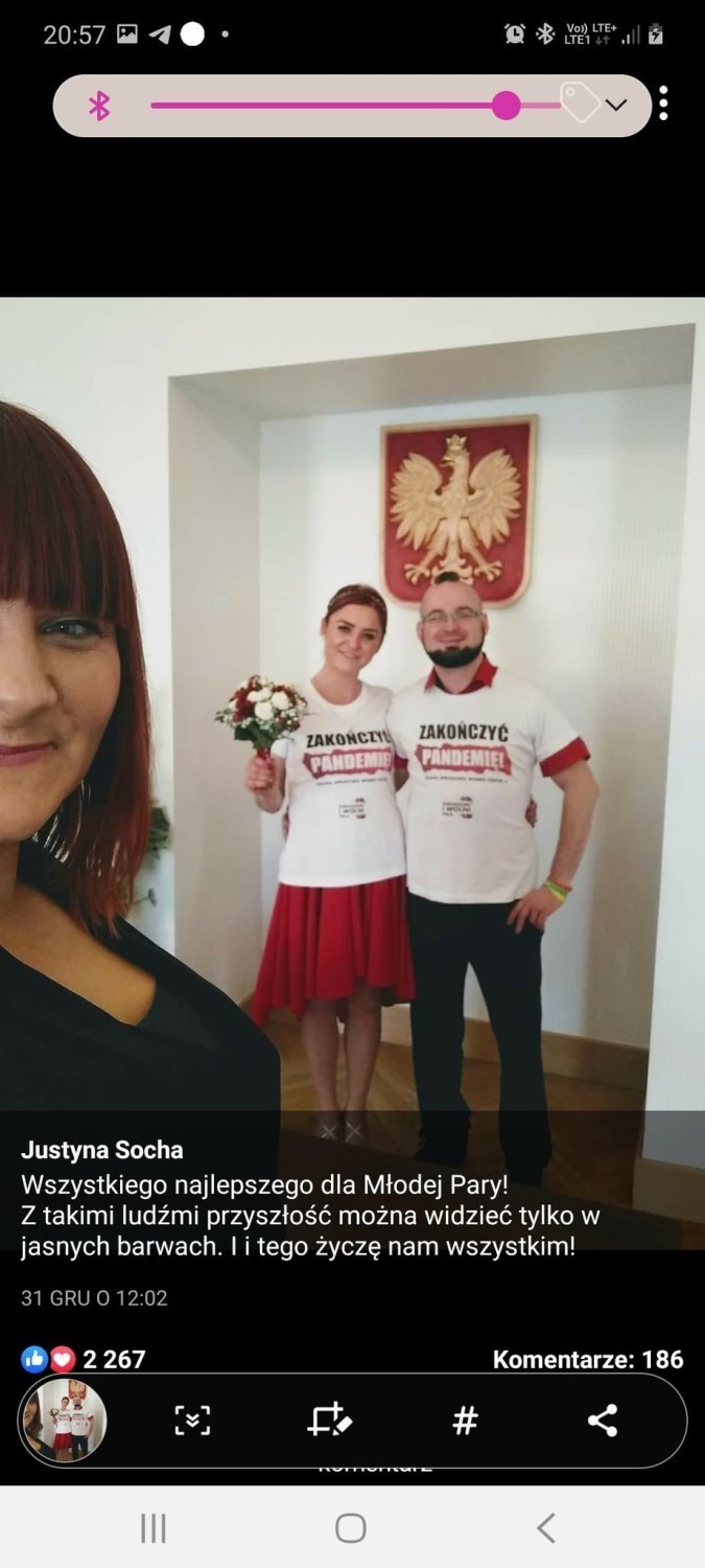 Wzięli ślub i zaprotestowali przeciw pandemii koronawirusa. To pierwszy taki przypadek w Polsce 