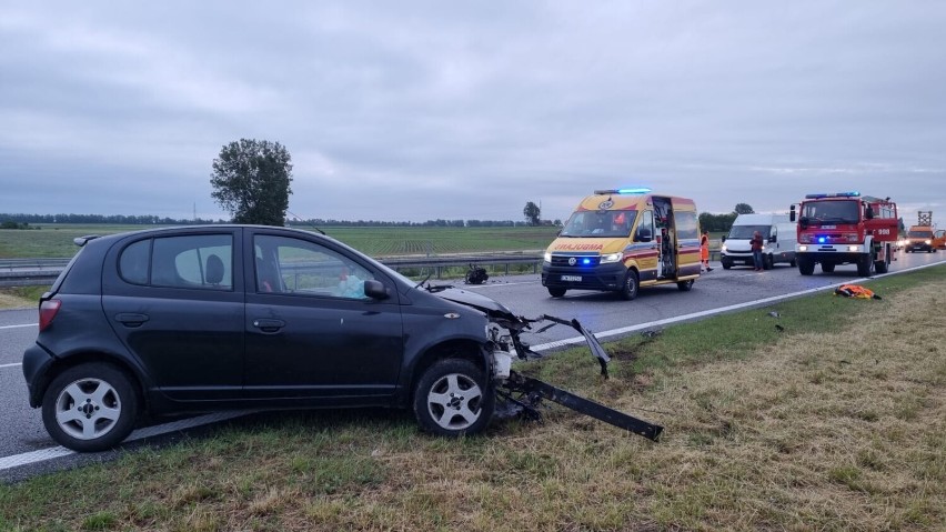 Wypadek na autostradzie A1 w gminie Kowal