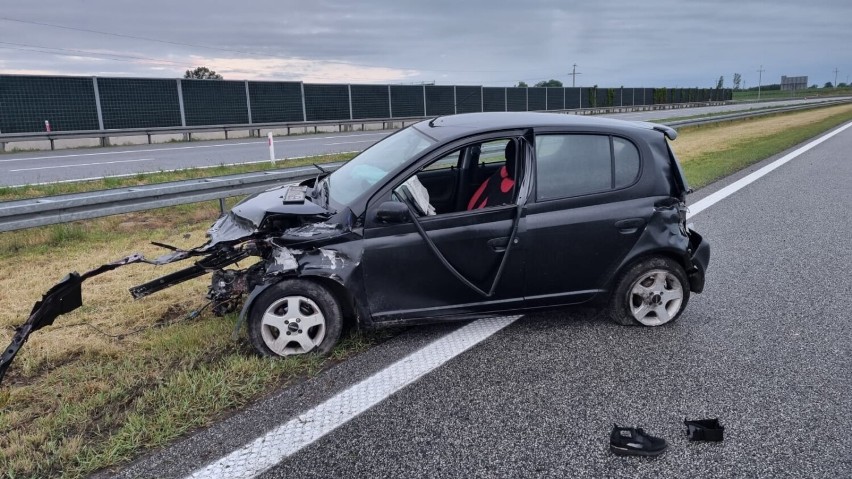 Wypadek na autostradzie A1 w gminie Kowal