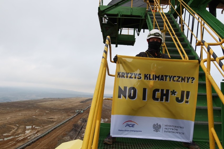 "Nielegalne działania Greenpeace" pod takim hasłem odbyła się dzisiejsza konferencja prasowa PGE w kopalni Turów
