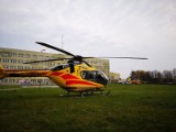 Na lądowisku przy szpitalu w Oleśnie lądowały aż dwa helikoptery LPR [zdjęcia]