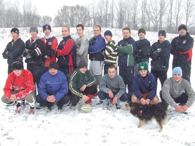 Zadowolone miny zawodników  Rugby Club Ruda Śląska, świadczą  o tym, że lubią trenować