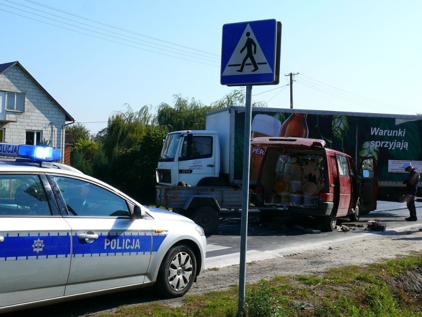Zablokowana droga Chełm - Hrubieszów w Kamieniu