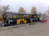 Pożar autobusu w Skórzewie. Spłonął doszczętnie