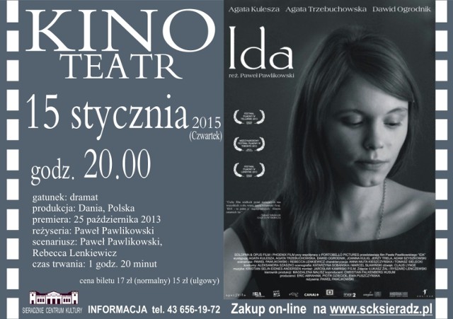 Czwartkowe kino w Sieradzu. 15 stycznia wyświetlone zostaną trzy filmy