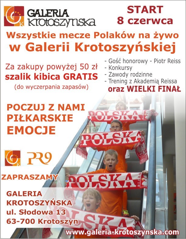 Euro 2012 w Galerii Krotoszyńskiej - inauguracja z Piotrem Reissem w piątek o godz. 14.30