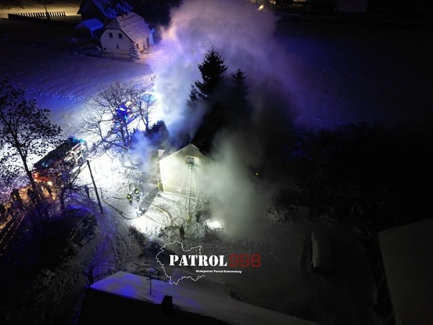 Pożar domu w Milonkach (11.12.2022)