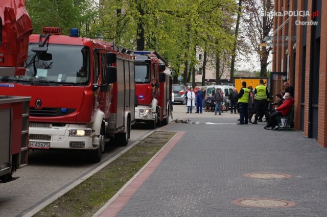 Pożar i ewakuacja szpitala w Chorzowie