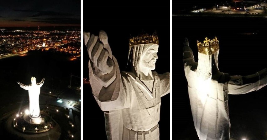 Lubuskie. Takie widoki w Polsce są tylko w Świebodzinie! Zobaczcie niezwykłe zdjęcia pomnika Chrystusa Króla zrobione nocą, z lotu ptaka