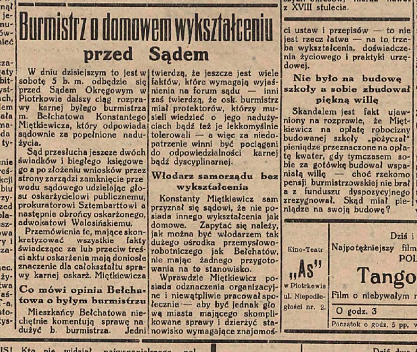 Konstanty Miętkiewicz, przedwojenny burmistrz o „domowem wykształceniu”  od firm brał rabaty i ... budował willę 